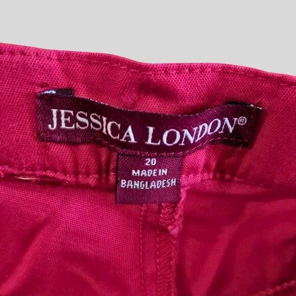 Jessica London Pants Women’s Plus Size 20 Red Stretch Ankle Straight Leg Pull-On - Picture 4 of 10